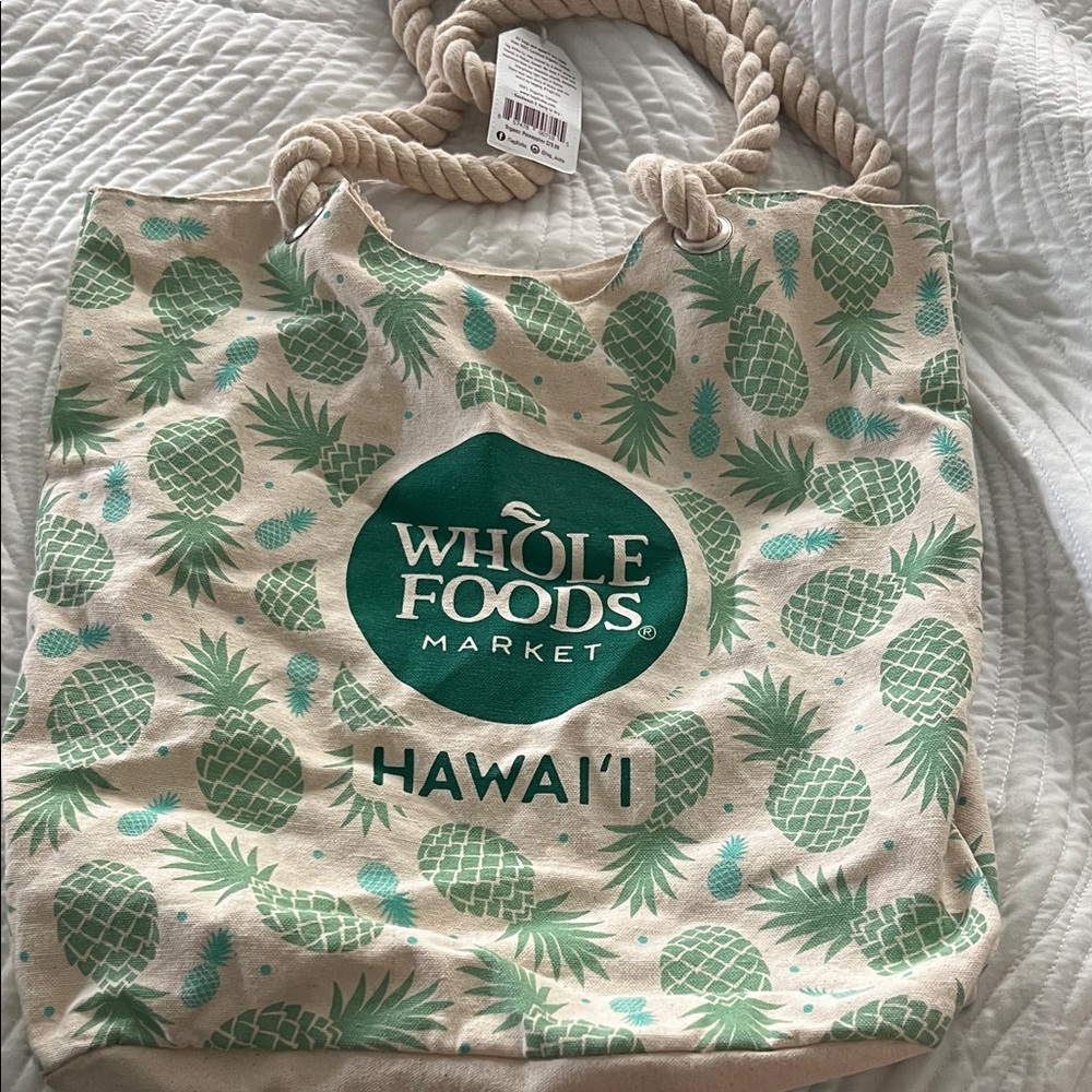 Green Pineapple Tote Bag- Whole Foods